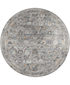 D Style Jericho Jc4 8' X 8' Round Area Rug In Silver Tone