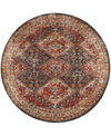D Style Jericho Jc9 6' X 6' Round Area Rug In Maroon