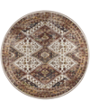 D Style Jericho Jc9 8' X 8' Round Area Rug In Brown