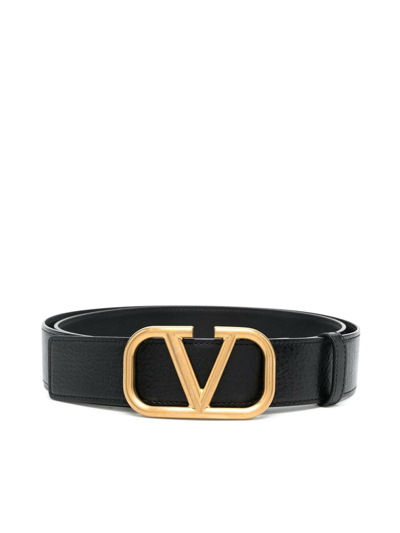 Valentino Garavani 35 Mm Shaded Cowhide Vlogo Signature Belt In Black