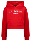 BALMAIN KIDS RED HOODIE FOR GIRLS
