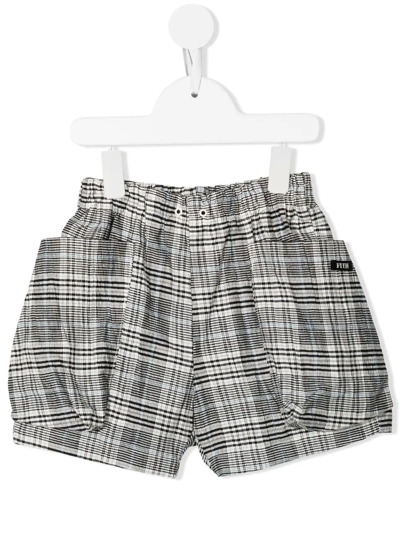 Fith Kids' Checked Pocket-detail Shorts In Black