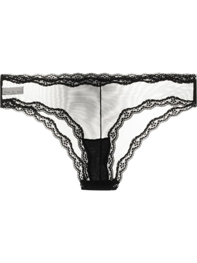 Fleur Du Mal Sheer Tulle Bikini Briefs In Black