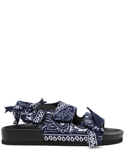 Arizona Love Apache Bandana Knot-detail Sandals In Black