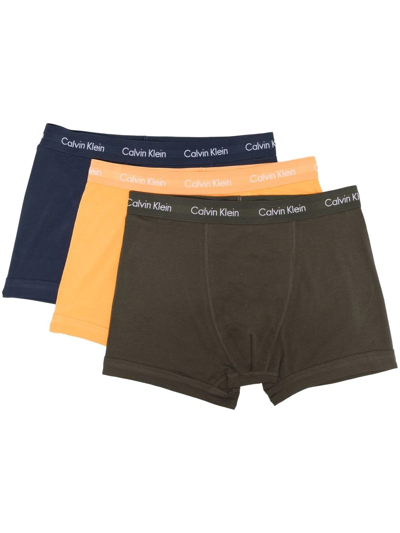Calvin Klein Underwear Logo-waistband Boxers Set Of 3 In Blue