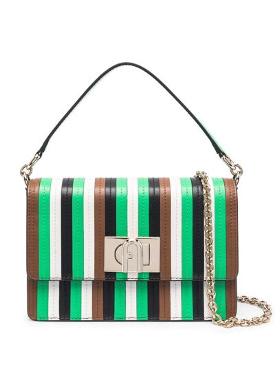 Furla 1927 Stripe-detail Bag In Green
