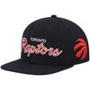 Mitchell & Ness Men's  Black Toronto Raptors Hardwood Classics Script 2.0 Snapback Hat In Black