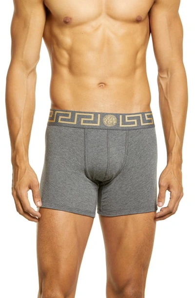 Versace 2-pack Greca Border Boxers In A91m Black/grey