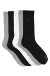 Tommy Hilfiger 1/2 Terry Crew Socks In Grey Assorted