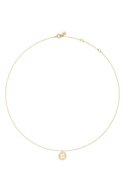 Tory Burch Miller Pendant Necklace In Tory Gold