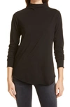 Frank & Eileen Long Sleeve Funnel Neck Capelet Sweatshirt In Black