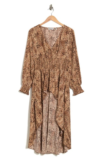 Patrizia Luca Deep V High-low Tunic In Brown