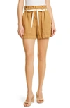 A.l.c Augusta Belted Paper Bag Waist Cargo Shorts In Playa