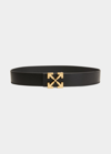 OFF-WHITE ARROW REVERSIBLE LEATHER BUCKLE BELT