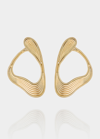 Fernando Jorge 18k Yellow Gold Medium Stream Lines Loop Earrings In Yg