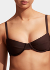 Matteau + Net Sustain Recycled Underwired Balconette Bikini Top In Carob