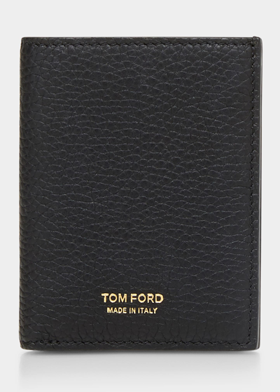 TOM FORD MEN'S FULL-GRAIN LEATHER BIFOLD CARD HOLDER