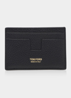 Tom Ford Men's Leather T-line Classic Card Holder In Black