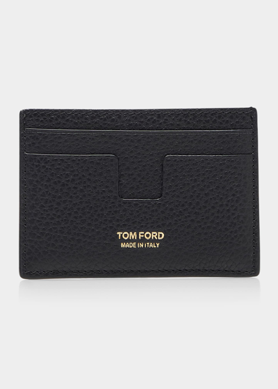 TOM FORD MEN'S LEATHER T-LINE CLASSIC CARD HOLDER