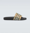 Burberry Furley Vintage Check Slides In Archive Beige Ip Check