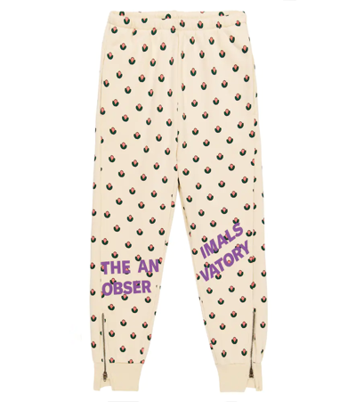 The Animals Observatory Kids' Trouserher Printed Cotton Sweatpants In White