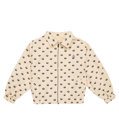 The Animals Observatory Kids' Falcon Printed Cotton Jacket In White