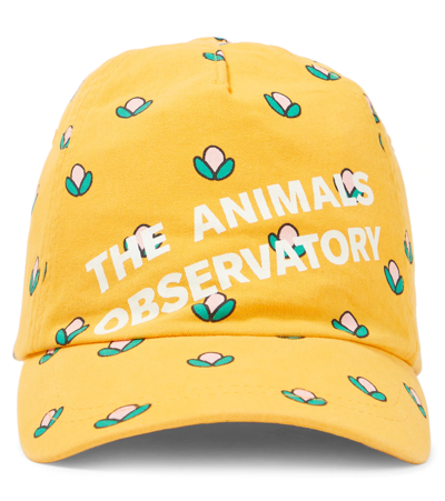 The Animals Observatory Kids' Hamster Cotton Baseball Cap In Yellow