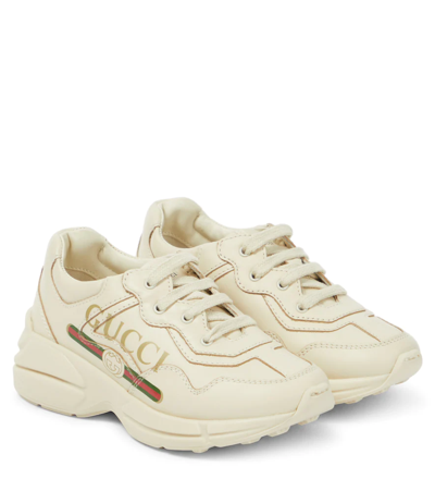 Gucci Kids' White Trainers With Multicolore Details In Unica