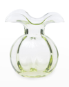 VIETRI HIBISCUS GLASS GREEN MEDIUM FLUTED VASE