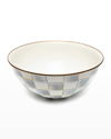 MACKENZIE-CHILDS STERLING CHECK ENAMEL EVERYDAY BOWL, LARGE