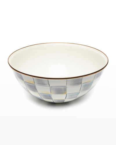 MACKENZIE-CHILDS STERLING CHECK ENAMEL EVERYDAY BOWL, LARGE