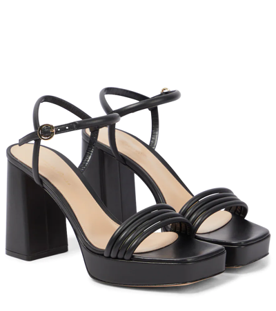 Gianvito Rossi Lena 95 Leather Mules In Black Leather