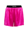 Tom Ford Velvet-trimmed Stretch-silk Satin Shorts In Hot Pink