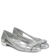 Ferragamo Jelly Ballet Flats In Silver Glitter