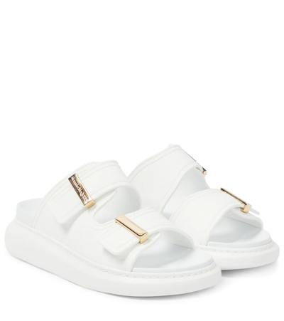 Alexander Mcqueen Hybrid 皮质凉鞋 In New Ivory