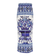 Dolce & Gabbana High Waist Stretch Silk Charmeuse A-line Midi Skirt In Tris Maioliche F.bco