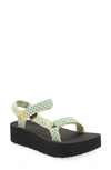 Teva 'universal' Flatform Sandal In Green Multi