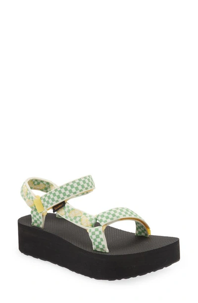 Teva 'universal' Flatform Sandal In Green Multi