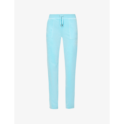 Juicy Couture Del Ray Straight-leg Mid-rise Velour Jogging Bottoms In Petit Four300