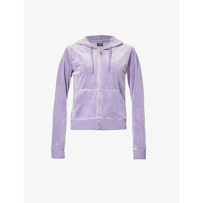 Juicy Couture Robertson Brand-embroidered Velour Hoody In Daybreak301