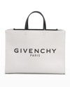 Givenchy G-tote Medium Shopping Bag In Canvas In Beige/black