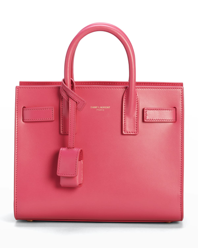 Saint Laurent Sac De Jour Nano Shiny Leather Satchel Bag In Bubblegum