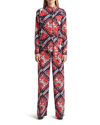 Valentino Logo Bandana-print Scarf-neck Silk Blouse In Ivorynavyredwhite