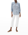 Michael Stars Robyn Striped Button-down Shirt In Sti