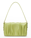 Oryany Bell Flap Ruched Leather Shoulder Bag In Sweet Green