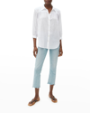 Michael Stars Robyn Striped Button-down Shirt In Wht