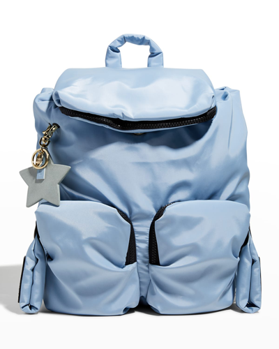 See By Chloé Joy Rider Drawstring Fabric Backpack In Shady Blue