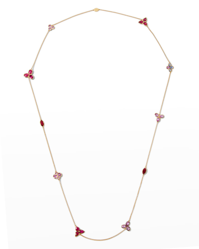 Alexander Laut Yellow Gold Sapphire, Ruby And Diamond Necklace