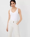 Ann Taylor Petite Double V Tank Top In White