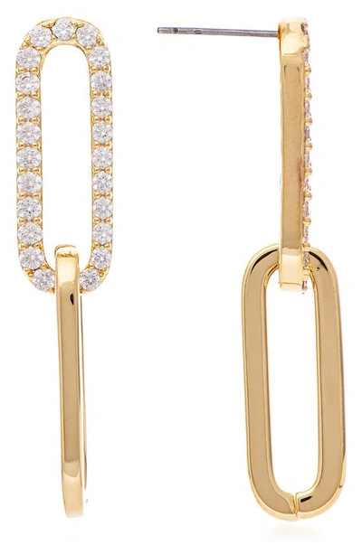 Rivka Friedman Double Loop Pave Cz Earrings In 18k Gold Clad